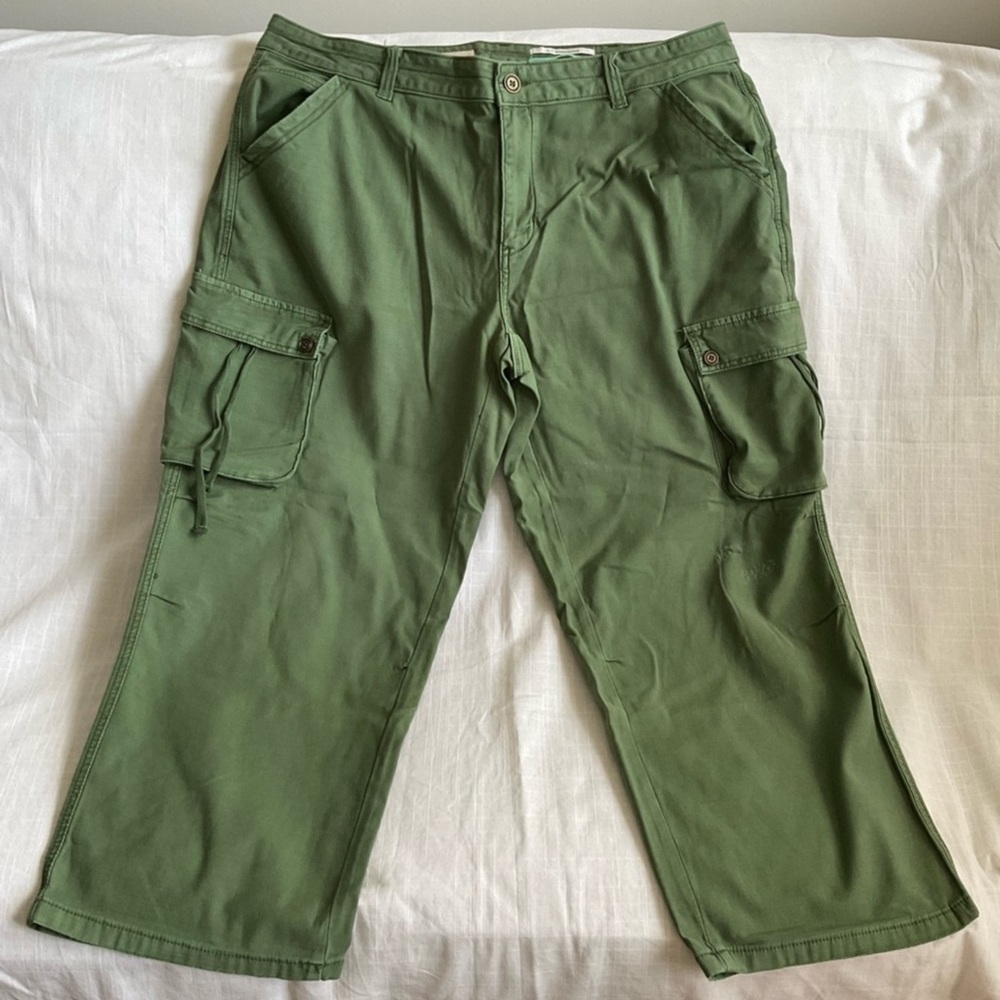 Pilcro for Anthropologie | Green Cargo Wide Leg Pants | Size 18W